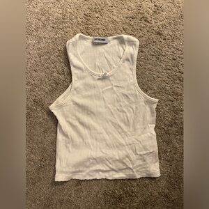 Daydreamer cropped white tank top with bow detail